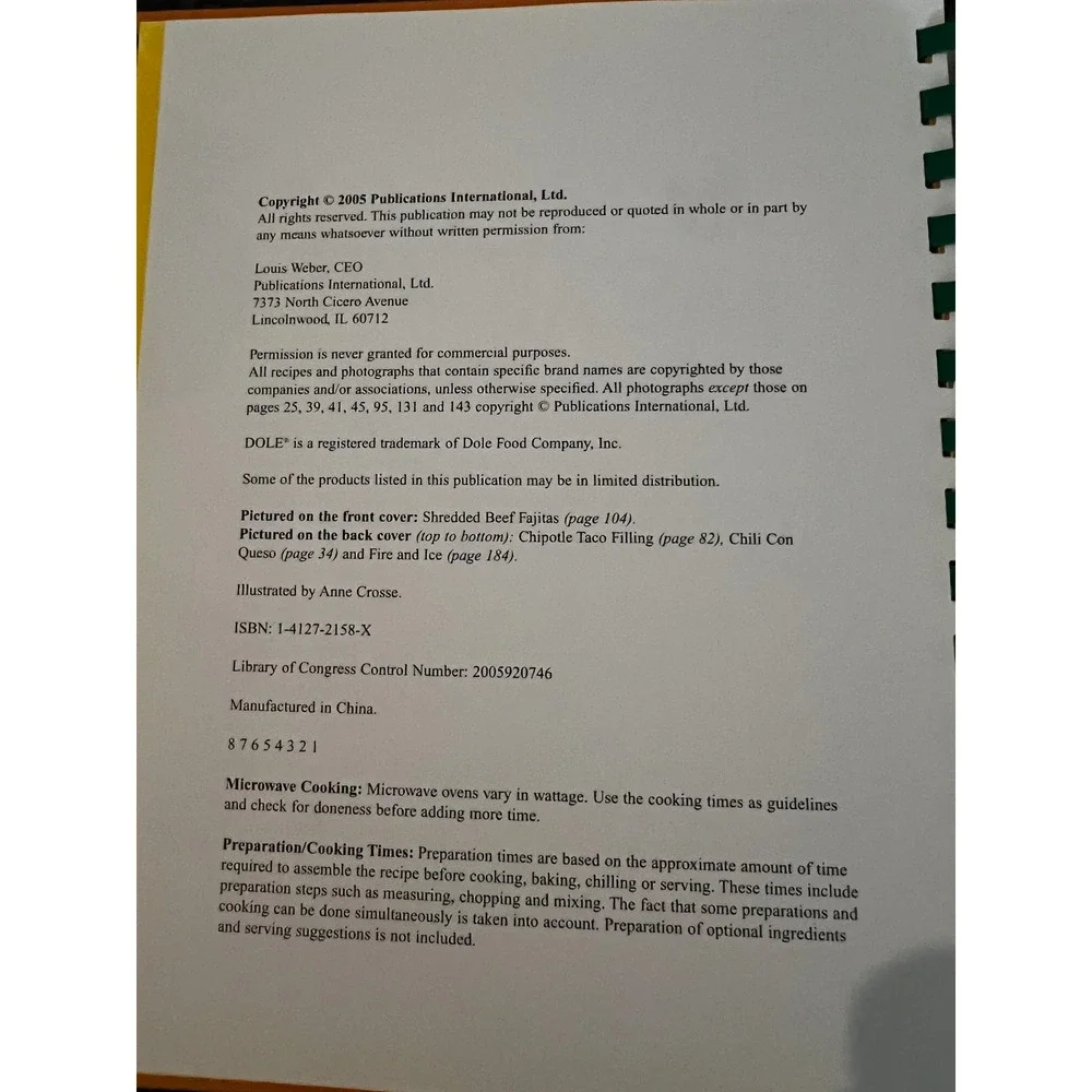 Mexican Cooking Spiral Bound Cookbook Recipes Chili Stew Tacos Fajitas‎ 2005